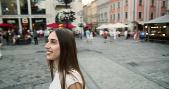 Female Tourist in City Center