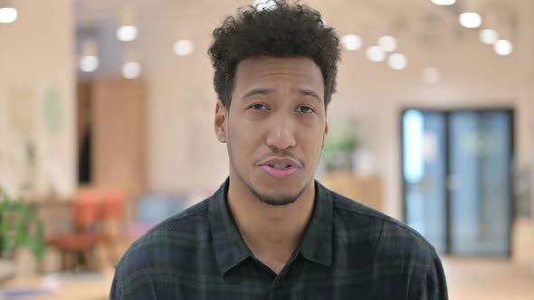 African American Man Talking on Online Video Call alt