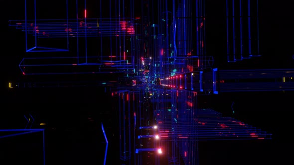 VJ Loop is a Gloomy Tunnel with Bright Lights