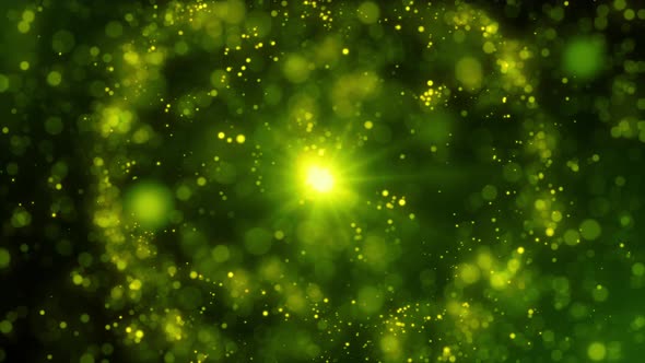 Particles Pulse Bokeh Green Spin