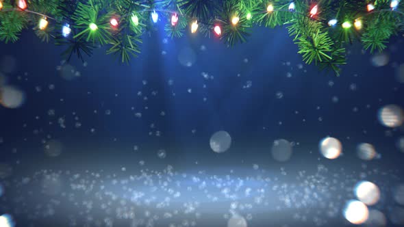 Christmas Lights Stage Background 4K