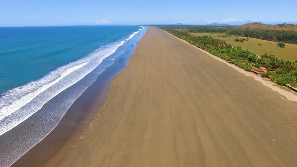 Tropical Infinite Sandy Beach Aerial Drone View