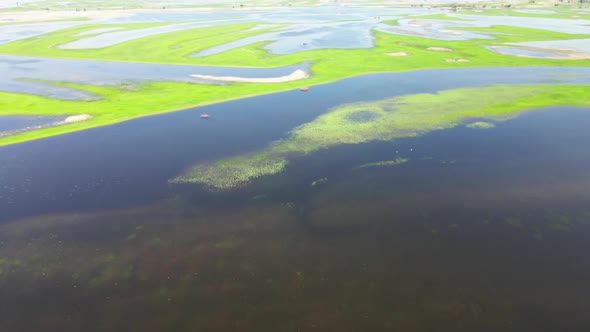 Wetland Landscape of the VolgaAkhtuba Floodplain in Russia in Summer