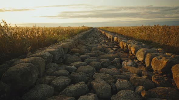 A Pier of Stones Goes to the Horizon of the Baltic Sea alt