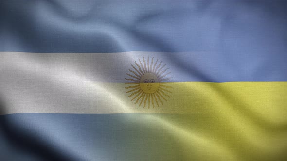 Ukraine Argentina Flag Loop Background 4K