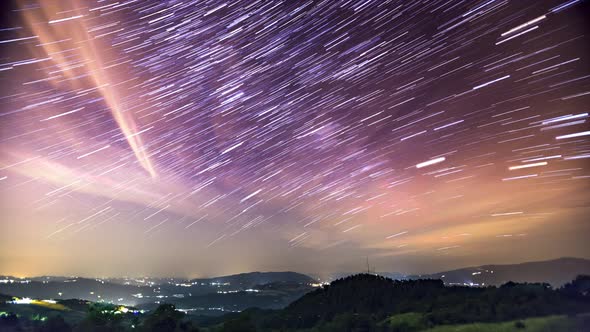 4K Timelapse Milky Way with Storms Startrail Cumul alt