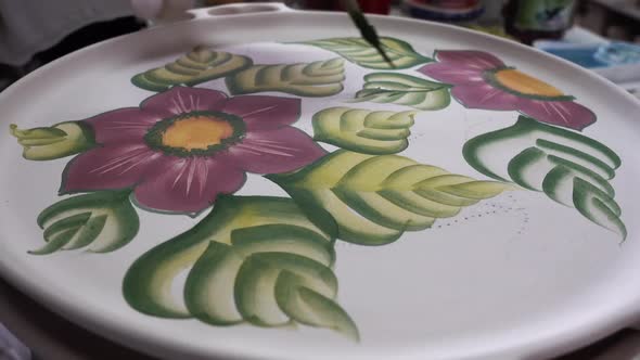 Porcelain Plate Flower And Leaf Design Imitation alt
