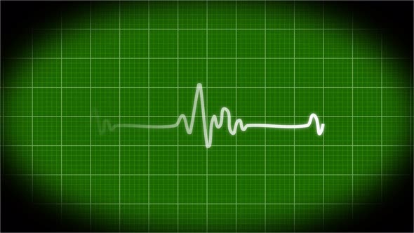 Health ECG Heart Beat Line Simulation animation. Vd 1957