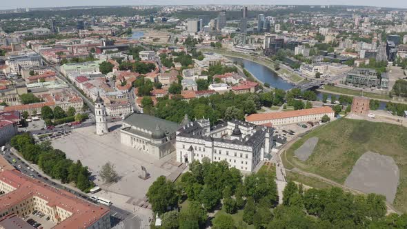 Vilnius Landscape with Main Cathedral Square, Hill and Tower of Gediminas, River Neris alt