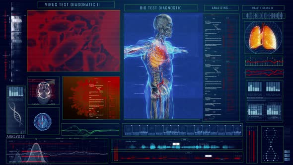 Corona Virus Detection Interface 4K, Motion Graphics | VideoHive