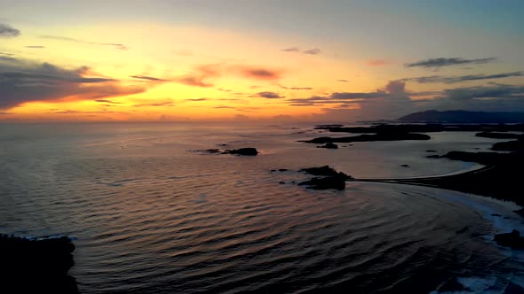 Tofino Vancouver Island Pacific Rim Coast Canada Beautiful Sunset at the Beach with Fog at Tofino alt