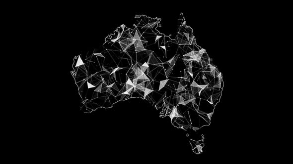 Abstract White Plexus Network In Australia Map alt
