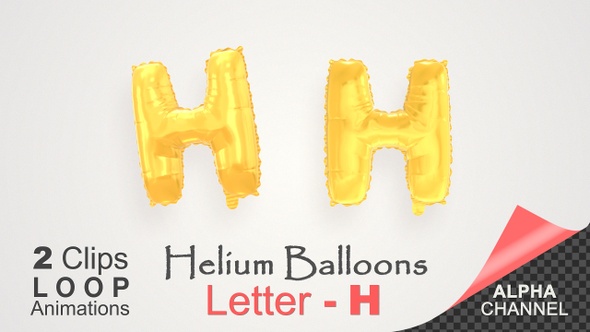 Helium Gold Balloons With Letter – H