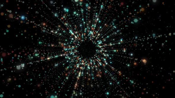 Colorful Particles In The Tunnels Of Space