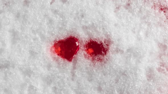 Two hearts in the melting snow alt