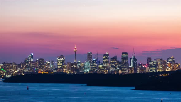 Sydney CBD from Manly North Head on A Clear Night