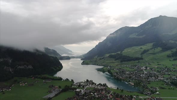 Aerial of Lungern Switzerland  alt