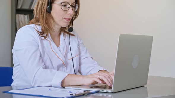 Remote Consulting Patient Online From Healthcare Hospital. Telemedicine.