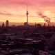 Berlin Beautiful Red Sunset or Sunrise Aerial - VideoHive Item for Sale