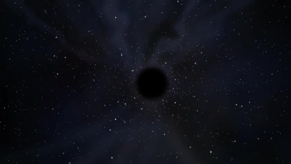 A black hole in the middle of the outer space absorbing nearest stars. alt