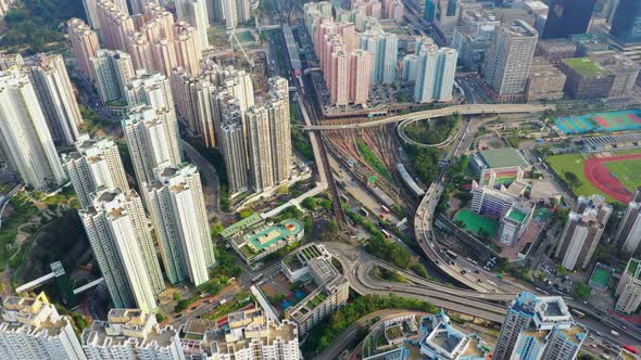 Top view of Hong Kong city alt