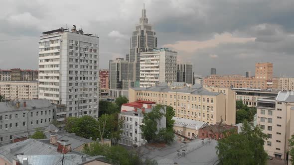 The Tverskoy Administrative District of Moscow, Russia. Up Movement