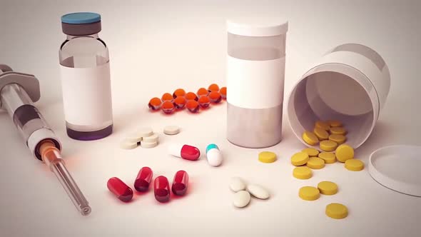 medicine, vaccine, pill, capsule pill 3d animation alt