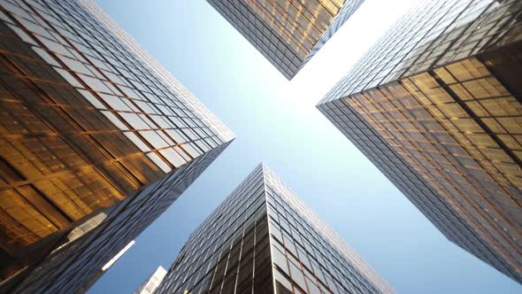 Skyscraper Banks in the Hong Kong City Looking up to High-rise Buildings Skyscrapers alt