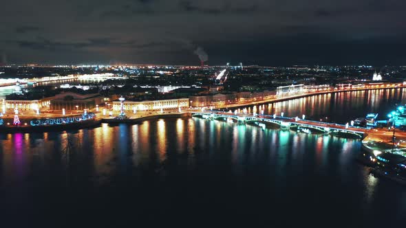 Aerial View of Palace Bridge, St Petersburg, Russia