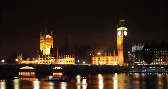 Palace of Westminster, Big Ben and Westminster bridge, London, England
