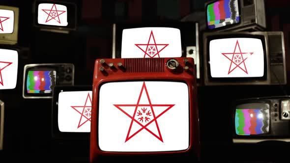 Flag Of Nagasaki City, Japan, and Retro TVs. alt