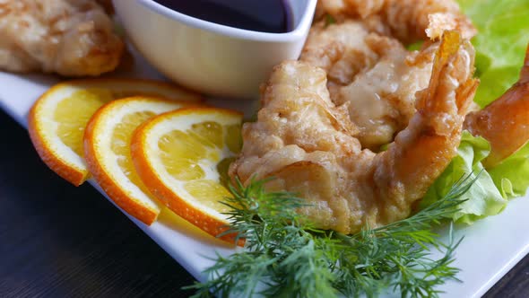 Breaded Shrimp with a Lemon and Herbs