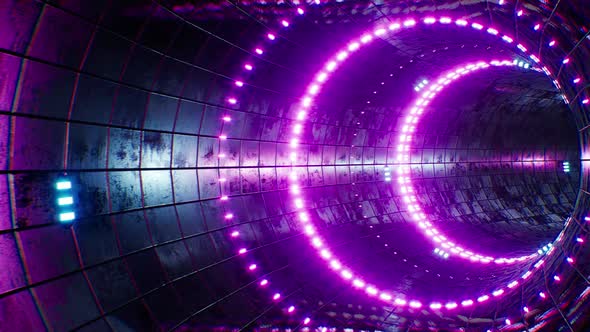 Cyberpunk Vintage Tiled Neon VJ Tunnel Loop 4K alt