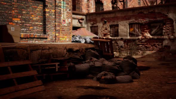 Abandoned Industrial Buildings of Old Factory alt