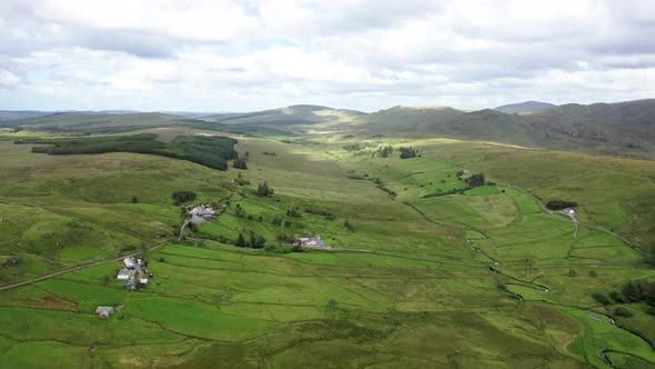 Aerial View of the Hills By Glenties in Donegal - Ireland. alt