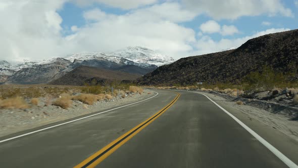Road Trip To Death Valley Driving Auto in California USA