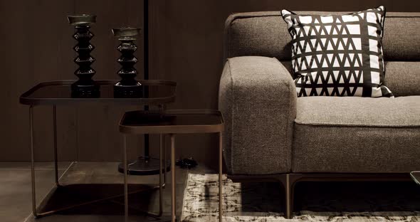 Modern Beige Fabric Sofa alt