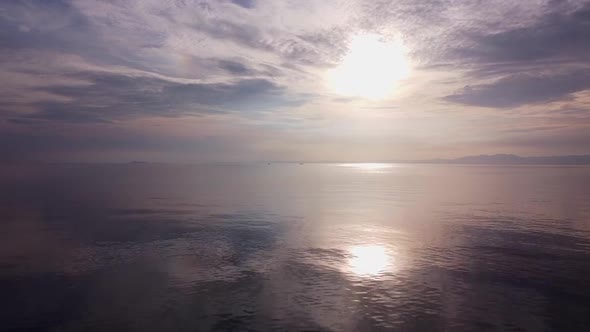 Drone Sunrise, Beautiful , Amazing Sun and Ocean