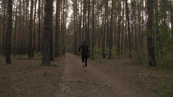 Running Man In Forest