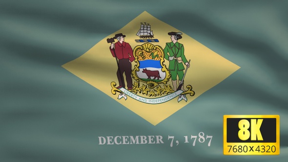 8K Delaware State Flag Background alt
