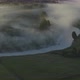 Aerial view of the river in thick fog at dawn - VideoHive Item for Sale
