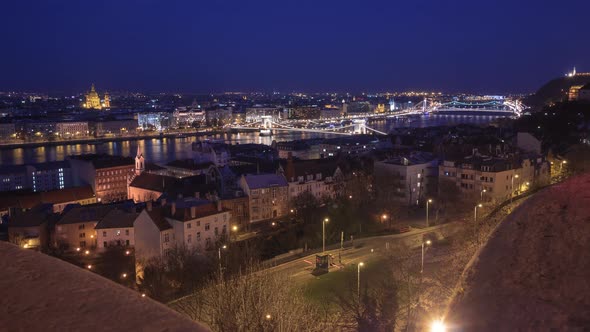 Night timelapse of Budapest