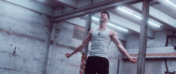 Male Model in a Parking Lot alt