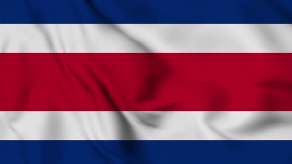 Costa Rica flag seamless closeup waving animation