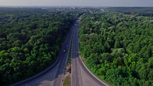 Highway Multilevel Junction Road with Moving Cars