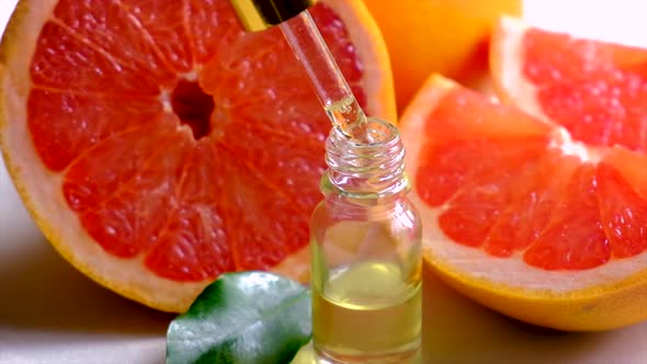 Grapefruit Essential Oil in a Small Bottle