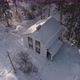 Aerial view of new white modern residential house at winter near the forest 17 - VideoHive Item for Sale