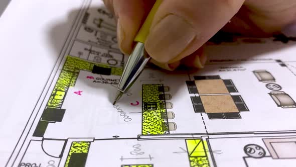 Architect or designer planning for a home remodel or construction project - isolated mechanical penc alt