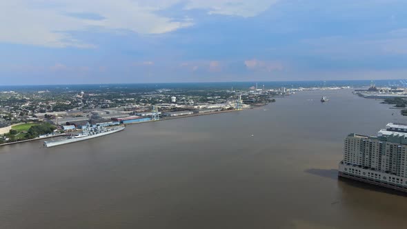 The Infrastructure on of a City Along a the Delaware River Philadelphia PA Skyline alt