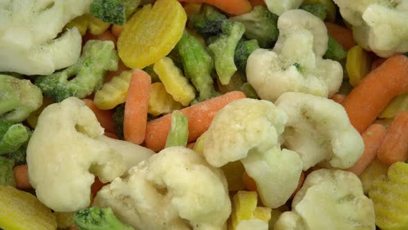 Fresh Frozen Vegetables Falling on Rotating Background Healthy Food or Diet Food for Vegetarians and alt